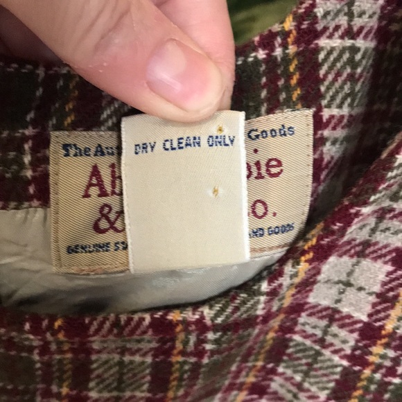 VINTAGE 60s/70s Abercrombie & Fitch Wool Blend Plaid Pinafore Dress Hong Kong - Picture 3 of 14